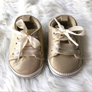 Little Me | Baby Sneakers with Laces Gold